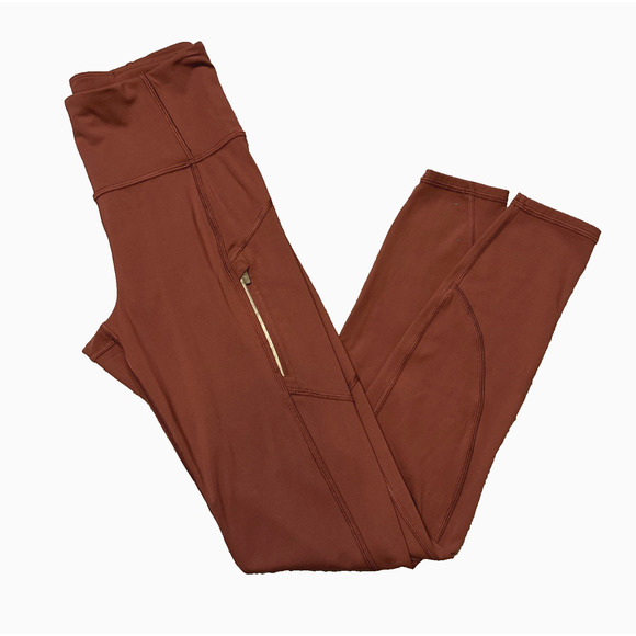 Athleta Rainier Tight Size XXS Burgundy High Rise Reflective Pockets‎ - Picture 2 of 10